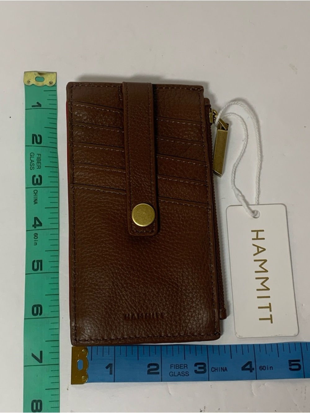 NWT Hammitt 210 West Wallet Card Holder Chocolate Brown Pebble Antique Gold - Picture 8 of 13